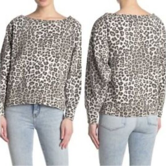 NEW Good American Cheetah Print Pullover Sweatshirt - Picture 3 of 7